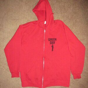 Lee Jeans Green Day Minority Two-Sided Hoodie Men's Size M Red